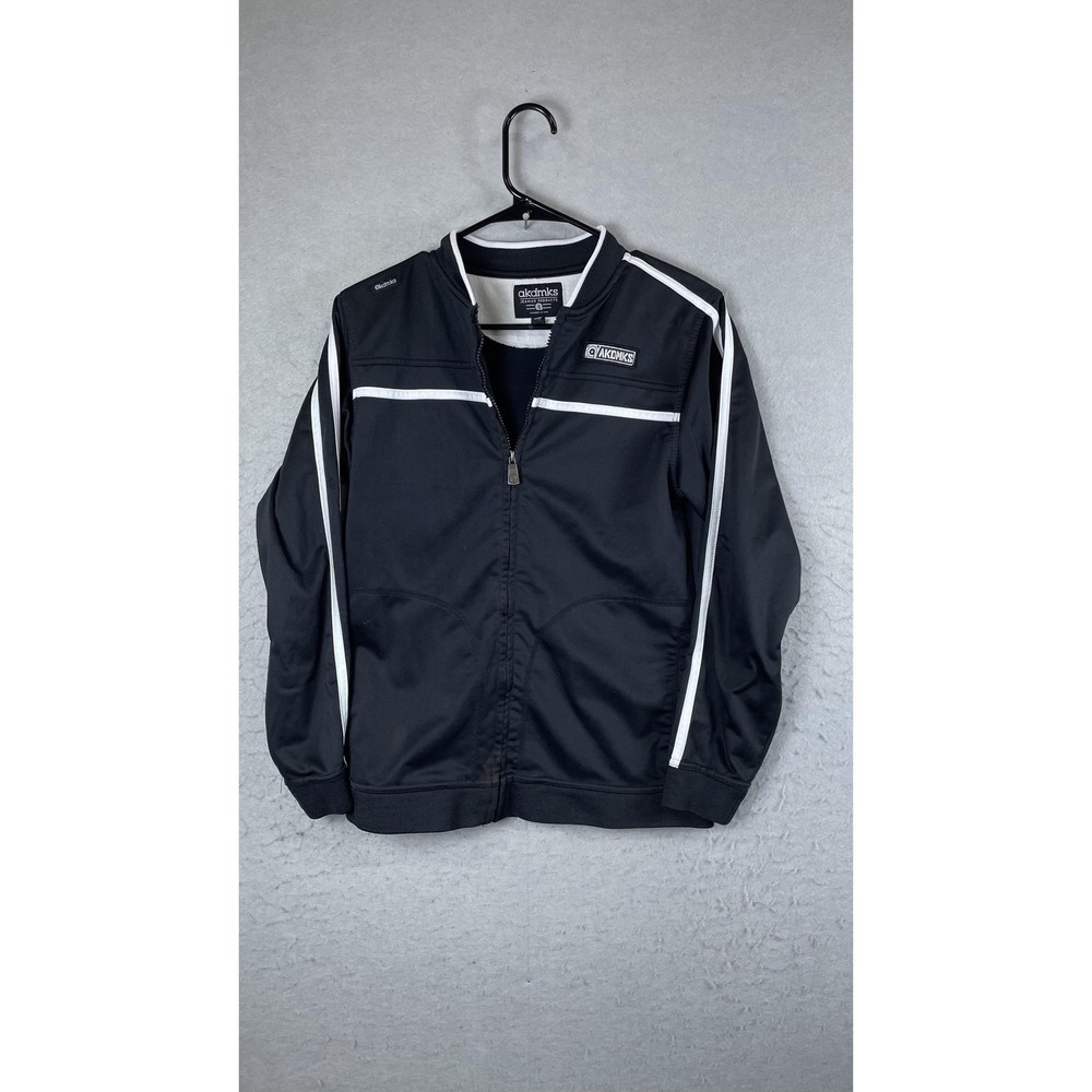 Akdmks Jacket Mens 2XL Black Track Full Zip Jeanius Level 9 Stripe Athletic‎